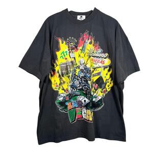 Warren Lotus Black Las Vega Flame Skele Shirt XXL 25x32